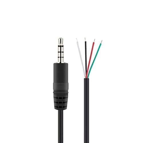Image of YSJJZRL 3.5mm Male Plug to 4 pin Bare Wire Open End TRS 4 Pole Stereo 3.5mm Plug Jack Connector Audio Cable (0.3M,Male-4 Pole)