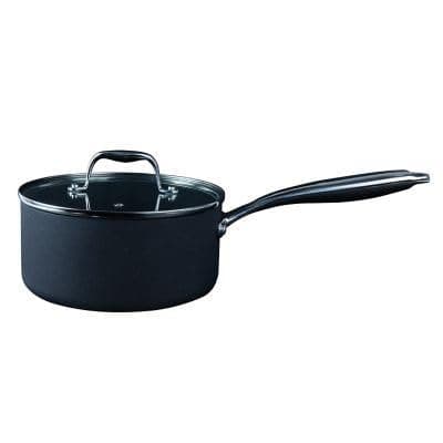 Image of Lakeland 20cm Hard Anodised Saucepan with Lid - 2.3 Litre Capacity - Non-Stick - Suitable for All Hobs Including Induction