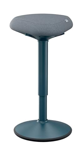 Image of Leitz Ergo Active Standing Stool with Unique Dual Density Foam Comfort Cushion, Height Adjustable 57 to 82cm, 100% Post Consumer Recycled Seat Cover, Supports 110kg, Ergo Range, Dark Grey, 65450089