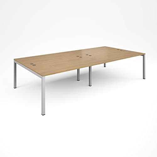 Image of DAMS Connex double back to back desks 3200mm x 1600mm - white frame, oak top