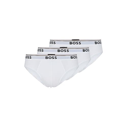 Image of BOSS Men's 3-Pack Classic Regular Fit Stretch Briefs, White, L