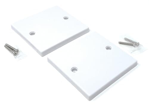 Image of 2pcs. Single Blanking Plate Cover for Electrical Sockets Back Box White Finish, With Screws (86mm x 86mm)