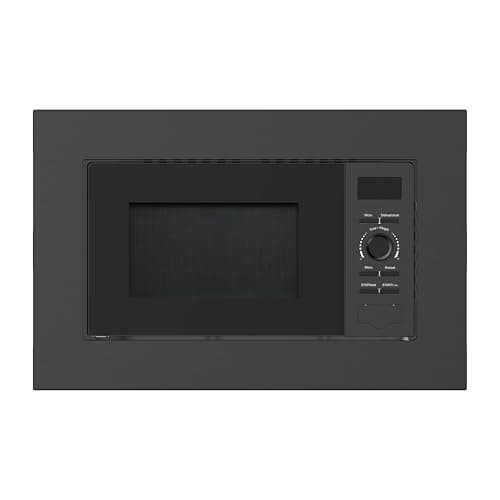 Image of Cookology CBM20LBK Built-in Integrated Microwave Oven in Black - 20 Litre Capacity - 25.5cm Turntable - 800W Power - 5 Power Levels - 8 Auto Cooking Programs - Defrost Function - Child Lock