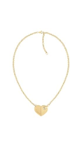 Image of Tommy Hilfiger Jewelry Women's Chain Necklace in Yellow Gold with a Heart Pendant - 2780927