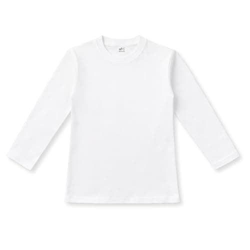 Image of Baban Baby White Long Sleeve T-Shirt - Premium Quality 100% Cotton Top for Baby or Toddler Boys and Girls White 6-12 Months