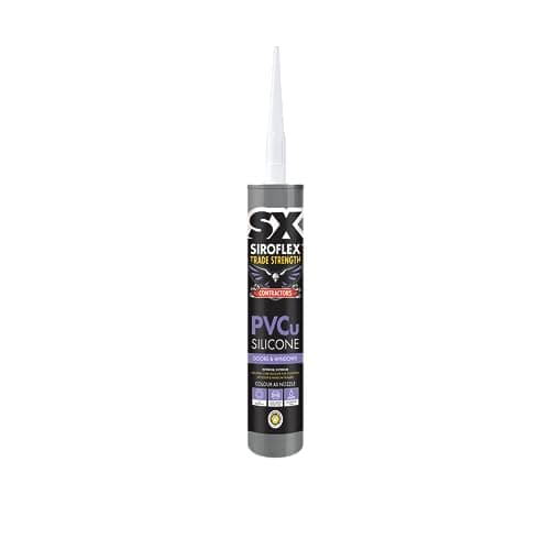 Image of SX Siroflex PVCu Silicone – Neutral Curing Sealant for Window and Door Frames Offering UV, Water & Moisture Resistant Performance for Interior and Exterior Applications – 300ml, Clear