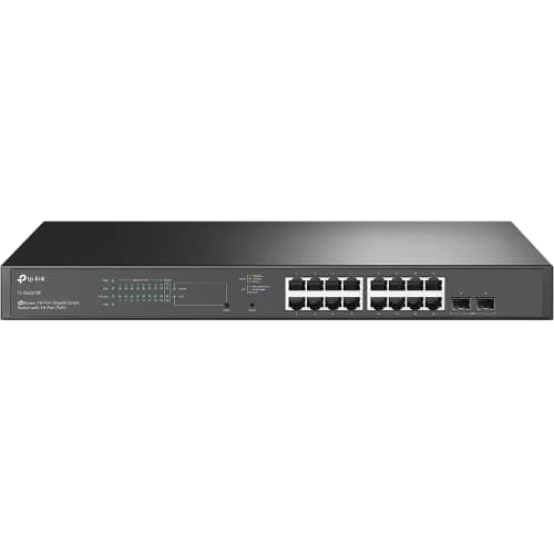 Image of TP-Link TL-SG2218P | 16 Port Gigabit Smart Managed PoE Switch | 16 PoE+ Ports @150W, 2 SFP Slots | Support Omada SDN | PoE Recovery | IPv6 | Static Routing | 5 Year Manufacturer Warranty