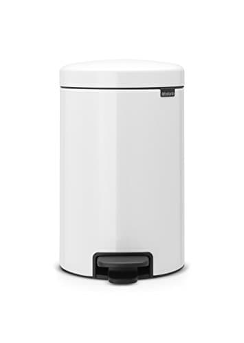 Image of Brabantia 113864 Pedal Bin newIcon with Metal Inner Bucket, 12 Litre - White