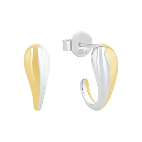 Image of Amor Stud Earrings 925 Sterling Silver Women's Earrings, 1.3 cm, Bicolor, Comes in Jewelry Gift Box, 2039093