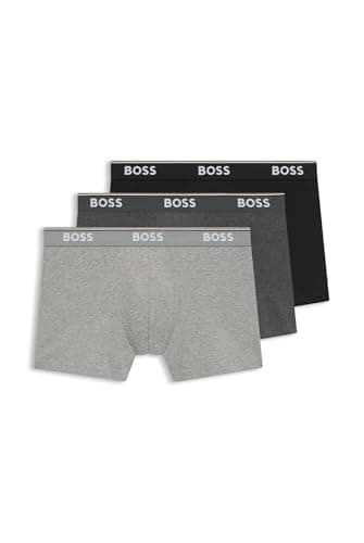 Image of BOSS Mens 3 Pack Power Trunks Boxers Open Grey XL