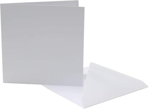 Image of Karma Krafts 6 x 6 Inch White Blank Greeting Cards & Envelopes – Square Card Making & Craft Pack, 25 Cards & 25 Envelopes