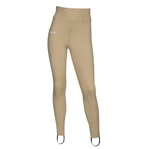 Image of LeMieux Pull On Jodhpurs for Girls & Young Riders - Equestrian Riding Tights - Full Seat Youth Horseback Riding Gear (Beige / 5-6 Years)
