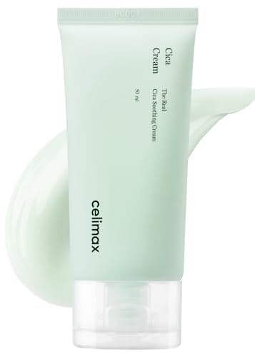 Image of celimax The Real Cica Soothing Cream With Fresh Cica Extract, Oil Free, Hydrating, Moisturizing, Calming, Dry Oily Combination Sensitive Skin,50Ml