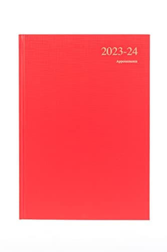 Image of Collins Debden Essentials Academic 2023-24 A4 Week to View Mid Year Diary Planner (Appointments) School College or University Term Journal - July 2023 to July 2024 - Red - ESSA43M.15-2324
