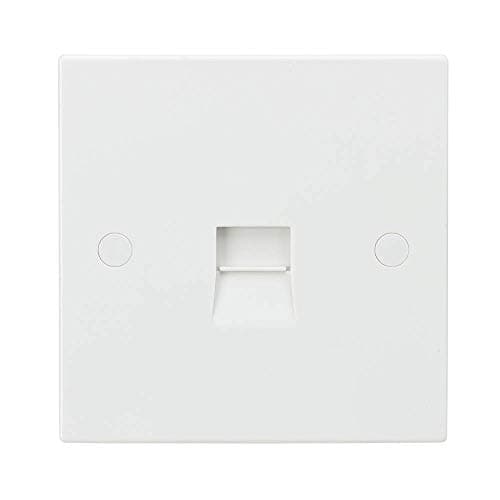 Image of Knightsbridge White Square edge Plastic Telephone Master Socket