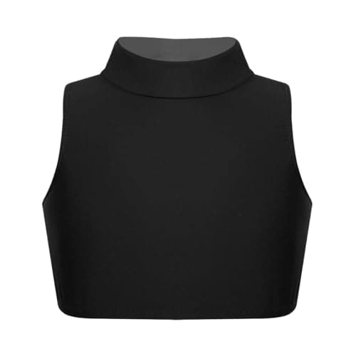 Image of Hamishkane® Girl Sleeveless Running Vest Tank Tops, Kids Gymnastics Crop Tops, Plain Stretchy Sports Vest Top, Yoga Dance Girls' Vests Tops Black