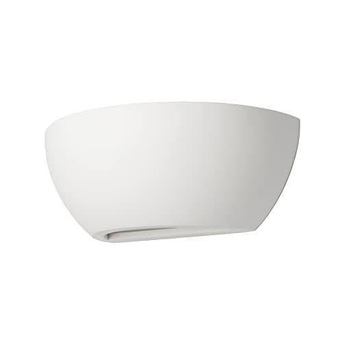 Image of LITECRAFT Lui Up & Down Washer Curved Paintable Plaster Wall Light - White