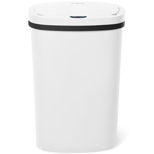 Image of NETTA 50L Sensor Bin for Kitchen - Large Automatic Motion Sensor Waste Rubbish Bin - Touch Free Smart Bin with Infrared Lid & Non Skid Base - Electric Bin for Home, Office, Rubbish & Trash Can - White