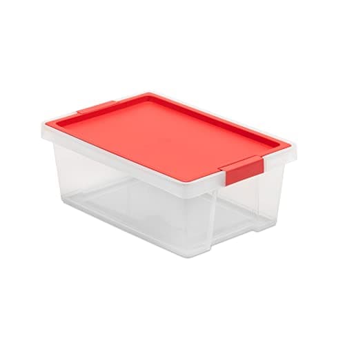 Image of TATAY Plastic Storage Box with Lid 7L Multipurpose - Style | Lid with Hinges Included | Stackable and Lightweight Design | BPA Free Plastic | 25x36x13.5 cm, Red
