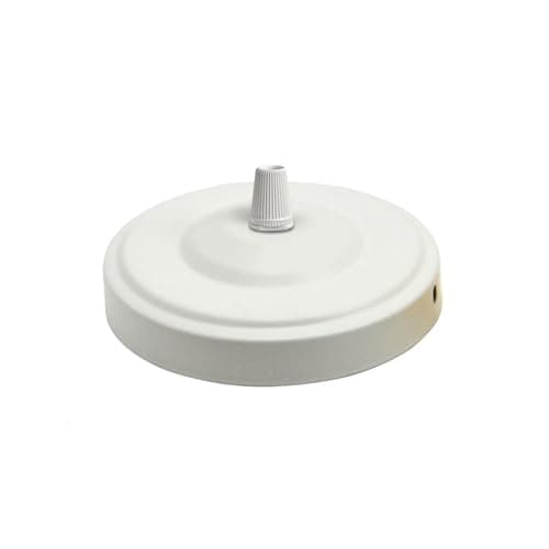 Image of White 108mm Ceiling Light Fitting Plate for Vintage Pendent Lights 108mm Single Point Metal Canopy Cover Antique Side Fitting Ceiling Rose with Accessories for Home Office Hanging Ceiling Wall Lamp