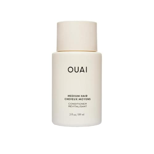 Image of OUAI Medium Conditioner Travel Size - Hydrating Hair Conditioner with Coconut Oil, Babassu Oil, and Keratin - Strengthens, Repairs and Adds Shine - Paraben and Phthalate Free Hair Care Products - 89ml