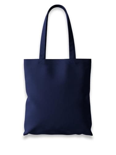Image of Wonky Line Premium Cotton Tote Bag, Eco-Friendly Shopping Bag, 100% Cotton Canvas, Reusable Grocery Cloth Bag, Extra Strong Long Handle Double Stitched Ideal for Printing (Navy)