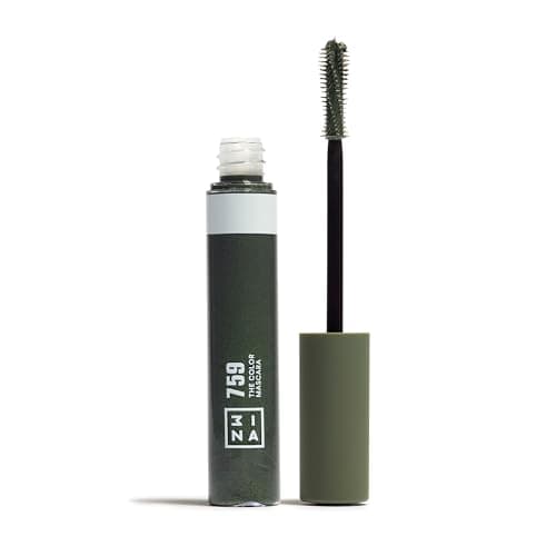 Image of 3ina MAKEUP The Color Mascara 759 with Vegetal Keratin Volume and Lift Long-Lasting Flake Free Lengthening for Sensitive Eyes Vegan Cruelty Free, Olive green, 31.0 grams, 14.0 milliliters, Pack of 1