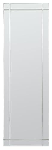 Image of Home Selections Full Length Bevelled Glass Mirror, 44" x 14" (110 x 35 CM), Frameless Rectangle Wall Mirror, Hangs Horizontally or Vertically