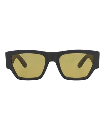 Image of Alexander McQueen Men's Am0393s Sunglasses, Grey-Grey-Yellow, 55