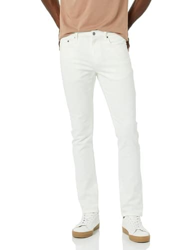 Image of Amazon Essentials Men's Skinny-Fit Stretch Jean - Discontinued Colours, White, 34W / 29L