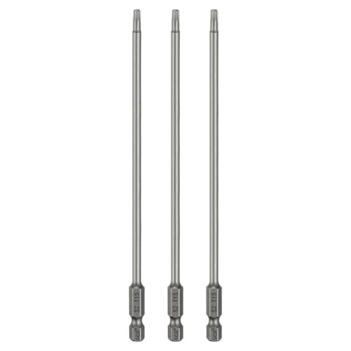 Image of sourcing map 3pcs T15 Torx Head Screwdriver Bit 1/4" Hex Shank 6" (150mm) Long Magnetic No Hole Tip Tamper Proof 6 Point Star Screw Driver Drill Bits S2 Steel Industrial Power Screwdrivers