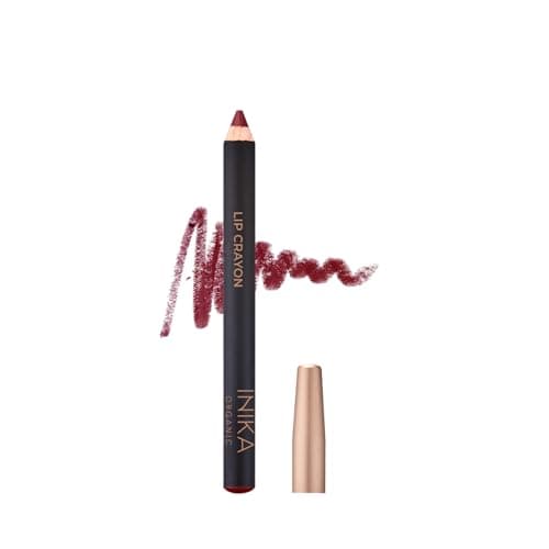 Image of INIKA Organic Long Lasting Lipstick Crayon | Vegan Lipstick + Organic Lip Liner, Hypoallergenic, Cruelty-Free, Satin Finish, Enriched with Vitamin E and Coconut Oil, Crimson 3 g