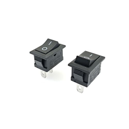 Image of JZK 2Pcs On/Off Rectangle Mini Rocker Switch, 2 Position SPST 2 Pin Snap 6A 250V/10A 125V AC for Car Auto Boat Household Appliances