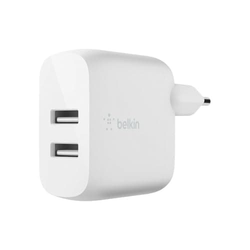 Image of Belkin Boost Charge Dual Port USB A Mains Charger 24W (For Devices such as iPhone 14, 14 Plus, 14 Pro, 14 Pro Max, iPhone 13, iPhone 12, Samsung Galaxy S23, S23+, S22, Pixel and More)