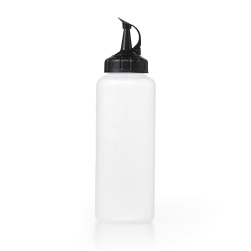 Image of OXO Good Grips Chef’s Squeeze Bottle – Medium – Precision Pouring for Oil, Dressings & Condiments – Interchangeable Lids – Attached Cap for One-Handed Use – Measurement Markings