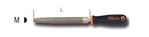 Image of Beta 17190027 Model 1719Bm A6/M Half Round Second Cut File, Plastic Handles, 6"/150mm
