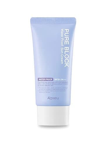 Image of [Apieu] Pure Block Natural Water Proof Sun Cream SPF50+ PA++++ 50 ml - Lightweight Sunscreen, Non-greasy, Sun Protection, Korean Cosmetics, K-Beauty