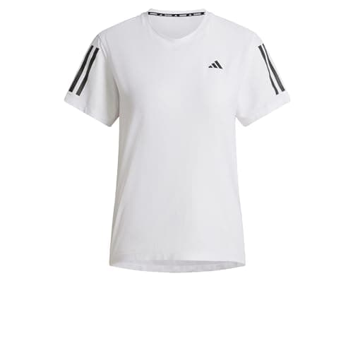 Image of adidas Women's Own The Run T-Shirt, White/Opulent Garden, XXS