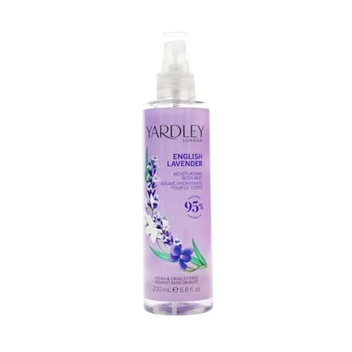 Image of Yardley London English Lavender Moisturising Body Mist, Hydrating and Non-Greasy Formula, Vegan and Cruelty Free, 200ml
