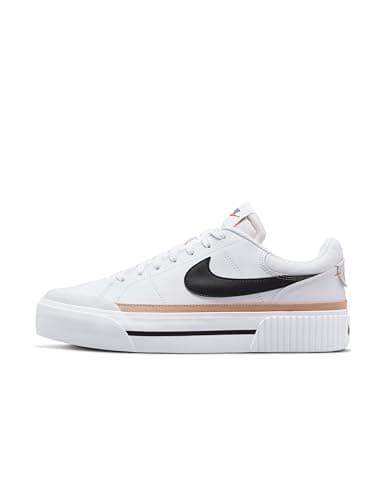 Image of NIKE DM7590-100 Court Legacy Lift Sneaker Adult White/Black-Hemp-Team Orange 7