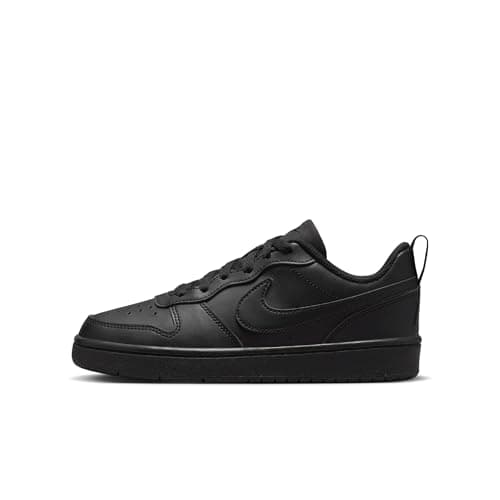 Image of NIKE Unisex Kids Court Borough Low Recraft Sneaker, Black, 5.5 UK