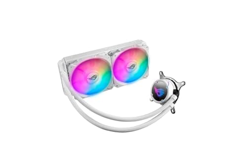 Image of ASUS ROG STRIX LC 360 RGB White Edition all-in-one liquid CPU cooler with Aura Sync RGB, and 2x ROG 120mm ARGB radiator fan