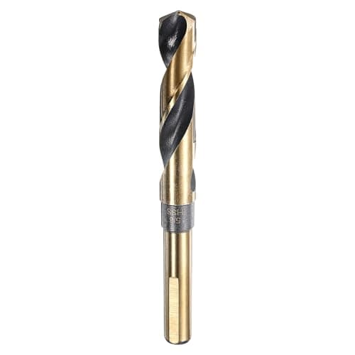 Image of sourcing map Twist Drill Bit 5/8" Dia High-Speed Steel 4341 Metric Drill Bits 1/2" Shank 5.9" Overall Length with Black & Gold Oxide Coating for Drilling Hard Metals, Stainless Steel, Alloy