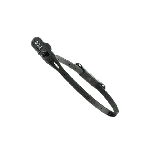 Image of Hiplok Z LOK Combo Bike Lock/Motorbike Helmet Lock - Black. 3 Digit Code. Steel Core & 45cm Locking Length. Optional Bracket