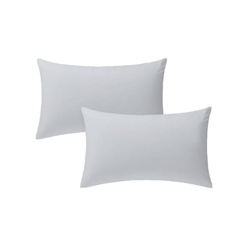 Image of Percale Pillow Cases Standard Size - 100% Cotton Percale Pillowcases - Cool, Crisp, Breathable, Skin-Friendly Pillowcases, Envelope Closures, Z-Hem Stitch, Oeko-Tex Certified - Standard, Light Grey