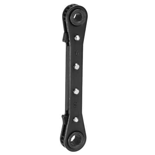Image of sourcing map Double Box End Reversible Ratcheting Wrench 6mm x 8mm CR-V Steel 180 Degrees Metric Double Head 12-Point 24-Teeth Adjustable Ratchet Gear Socket Spanner, Black
