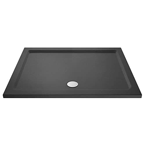 Image of VeeBath 40mm Slate Grey Rectangle Shower Tray for Walk in Wet Room Enclosure Cubicle - 1300 x 800mm