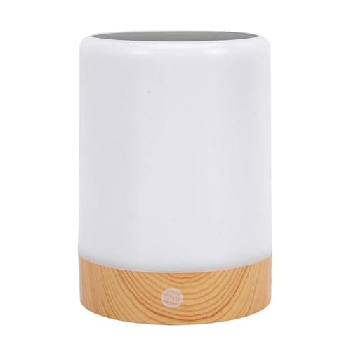 Image of VELATEMOR Solar Night Light Efficient Monocrystalline Panel Wooden Table Lamp for Garden Patio