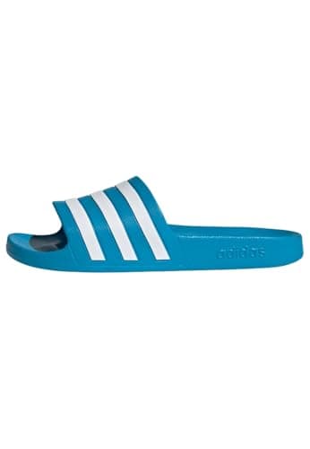 Image of adidas Unisex Adilette Aqua Slides, Solar Blue/Cloud White/Solar Blue, 10 UK