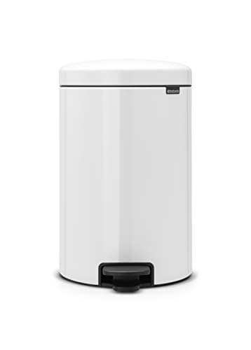 Image of Brabantia 114243 Pedal Bin newIcon with Metal Inner Bucket, 20 Litre - White